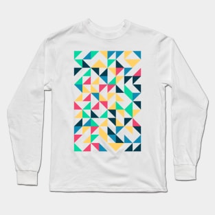 Creative Geometric Colourful Triangle Pattern #7 Long Sleeve T-Shirt